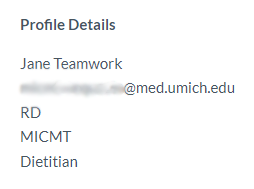 MICMT User Profile Details