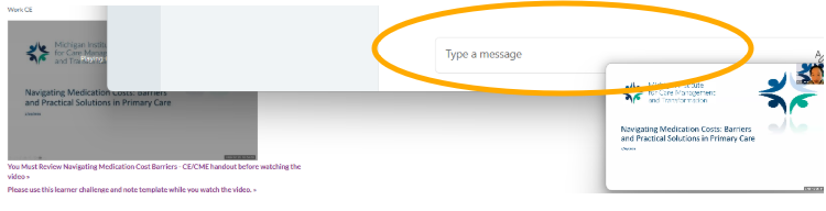 Screenshot of Picture in Picture Mode While Instant Messenger Program is in use"