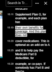 Screenshot of On-screen Video Transcripts 