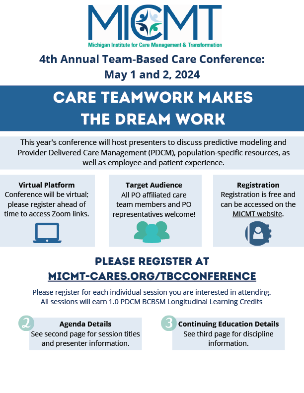 MICMT 4th Annual Team-Based Care Conference Flyer